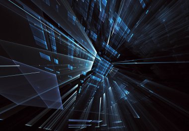 Bilgisayar soyut tehnology 3d görüntü oluşturulur. Üç boyutlu 3d fraktal, doku