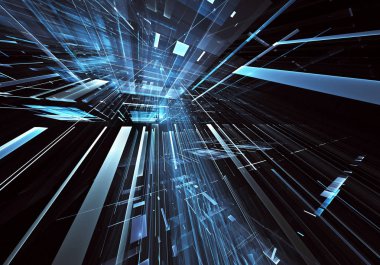 Bilgisayar soyut tehnology 3d görüntü oluşturulur. Üç boyutlu 3d fraktal, doku