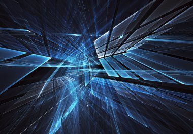 Bilgisayar soyut tehnology 3d görüntü oluşturulur. Üç boyutlu 3d fraktal, doku