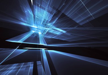 Bilgisayar soyut tehnology 3d görüntü oluşturulur. Üç boyutlu 3d fraktal, doku