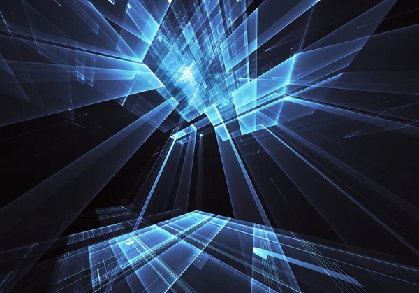 Bilgisayar soyut tehnoloji 3D illüstrasyon üretti. Üç boyutlu üç boyutlu fraktal, doku