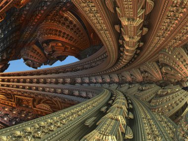 Fraktal 3d arka plan, soyut 3d illüstrasyon, tasarım için eleman