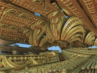 Fraktal 3d arka plan, soyut 3d illüstrasyon, tasarım için eleman