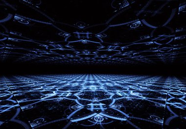 Işık efektli soyut renk dinamik arkaplanı. Fraktal sanat