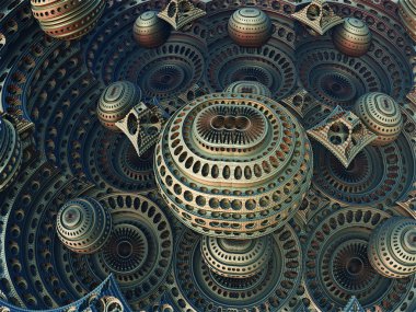 Fraktal 3d arka plan, soyut 3d illüstrasyon, tasarım için eleman