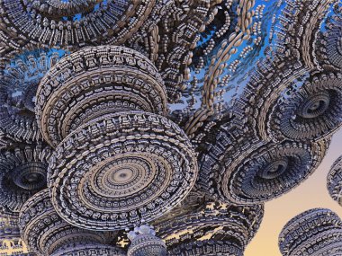 Fraktal 3d arka plan, soyut 3d illüstrasyon, tasarım için eleman