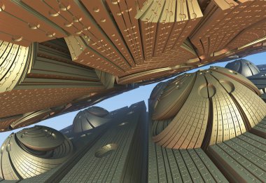 Fraktal 3d arka plan, soyut 3d illüstrasyon, tasarım için eleman