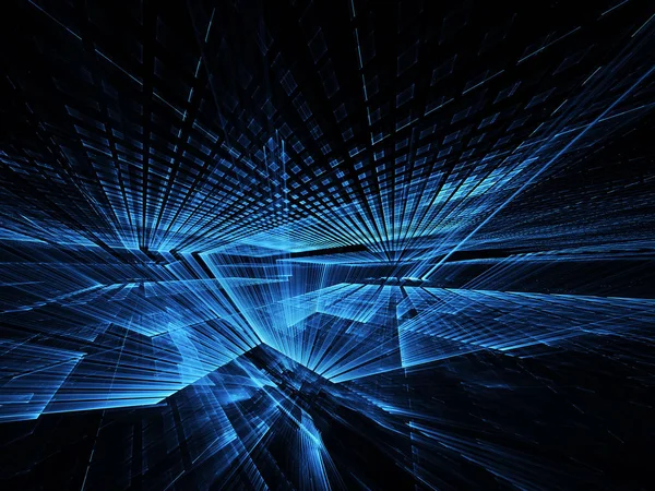 3d fraktal arka plan, 3d çizim. Sanal Neon şehir