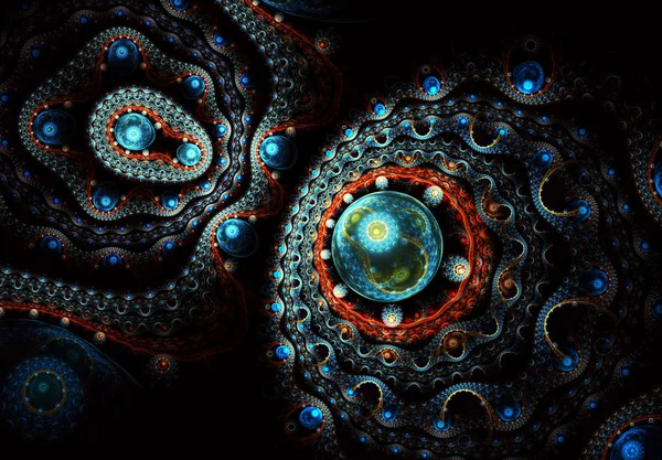 Cor abstrata fundo dinâmico com efeito de iluminação. Arte fractal — Fotografia de Stock