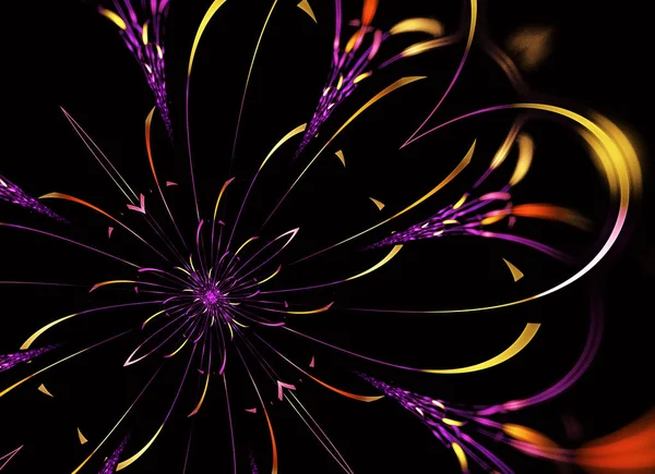 Beautiful abstract fractal flower, colored flower. Fractal art. — Stock Photo, Image