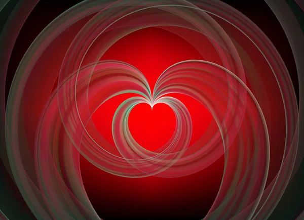 Abstract color dynamic background with lighting effect. Fractal heart — Stock Photo, Image