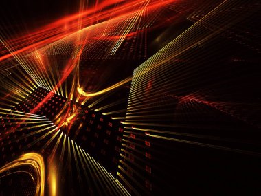 Aydınlatma efektli soyut arka plan. Teknolojik fraktal. Soyut 3d fraktal arka plan, 3d illüstrasyon.