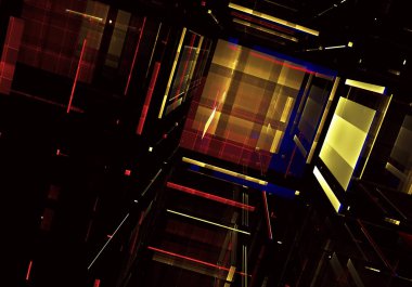 Aydınlatma efektli soyut arka plan. Teknolojik fraktal. Soyut 3d fraktal arka plan, 3d illüstrasyon.