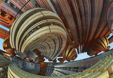 Fraktal 3d arka plan, soyut 3d illüstrasyon, tasarım için eleman