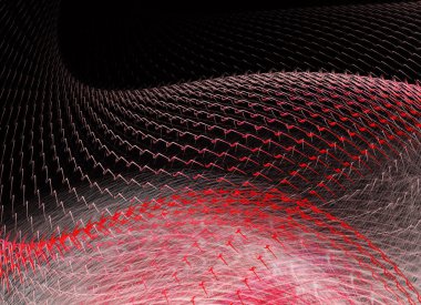 Işık efektli soyut renk dinamik arkaplanı. Fraktal dalgalı. Fraktal sanat