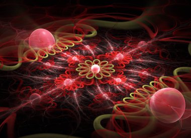 Işık efektli soyut renk dinamik arkaplanı. Fraktal sanat