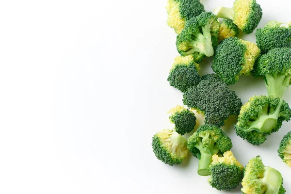 Vzorek Syrové Brokolice Samostatný Zelenina Abstraktní Pozadí Brokolice Bílém Pozadí — Stock fotografie