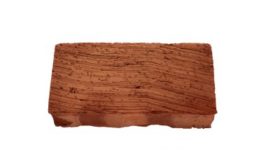 İzole edilmiş beyaz arkaplanda kırmızı tuğla 