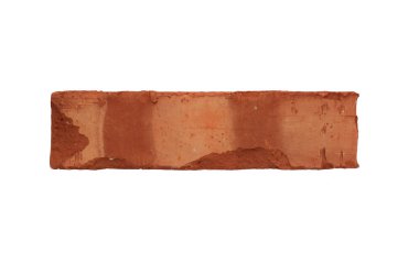 İzole edilmiş beyaz arkaplanda kırmızı tuğla, kenar görünüm