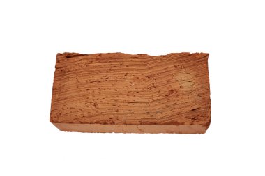 İzole edilmiş beyaz arkaplanda kırmızı tuğla