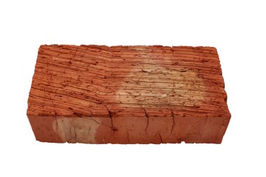 İzole edilmiş beyaz arkaplanda kırmızı tuğla