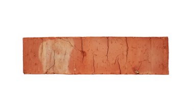 İzole edilmiş beyaz arkaplanda kırmızı tuğla, kenar görünüm