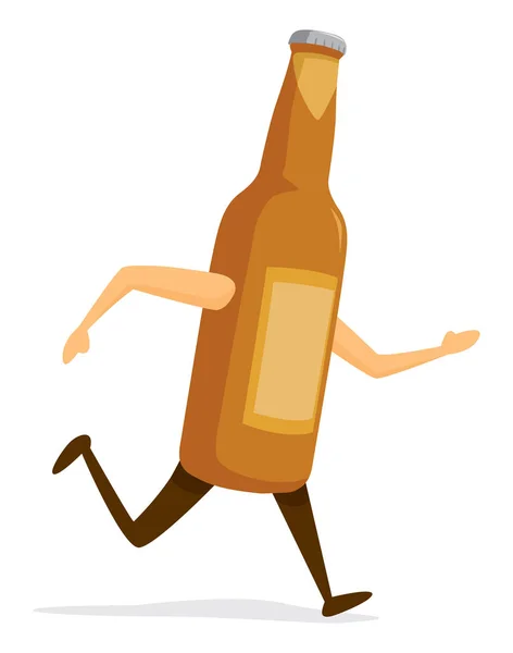 Dibujos Animados Ilustración Botella Cerveza Carrera — Archivo Imágenes Vectoriales