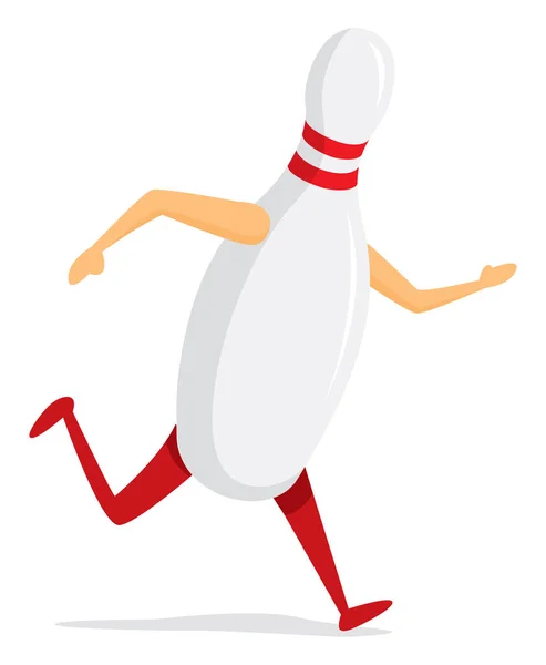 ボウリングのピンの実行高速の漫画イラスト — ストックベクタ