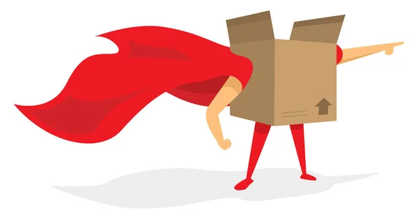 漫画のスーパー ヒーローを移動の図または一日を保存ボックス — ストックベクタ