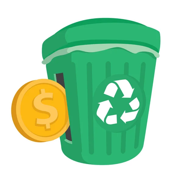 Cartoon Illustration Investing Money Recycling — Stock Vector