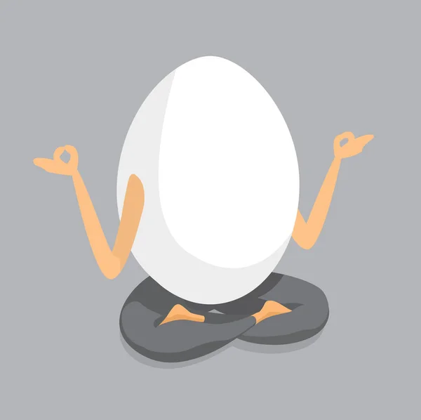 荷花位置上的鸡蛋冥想的动画片 — 图库矢量图片