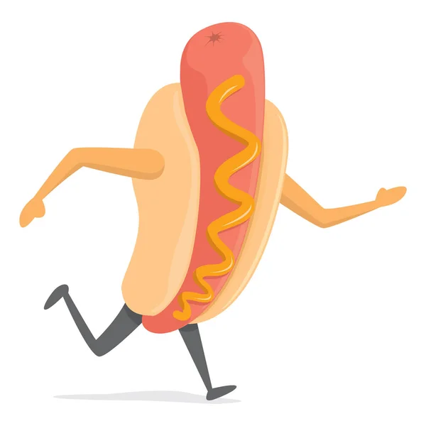 Cartoon Afbeelding Van Hot Dog Vlucht — Stockvector