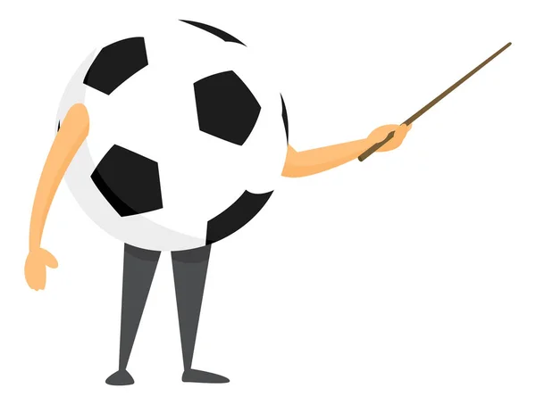 Мультфильм Иллюстрация Футбола Футбольного Мяча Давая Стратегию Тактику — стоковый вектор