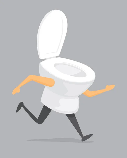快速的厕所的动画片例证在奔跑 — 图库矢量图片