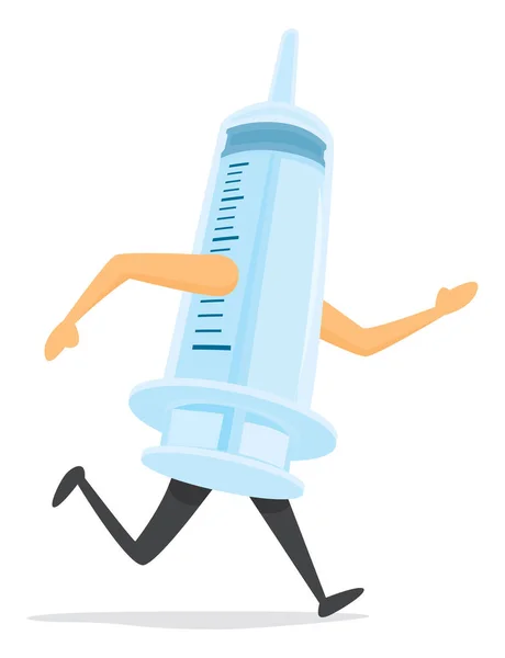 Desenhos Animados Ilustração Seringa Rápida Vacina Execução Caso Emergência Ilustração De Stock