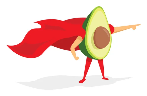 Cartoon Illustration Super Avocado Hero Saving Day — Stock Vector