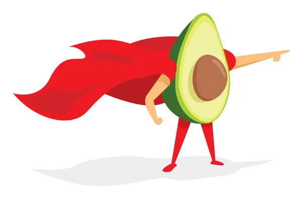 Illustrazione Dei Cartoni Animati Super Eroe Avocado Salvare Giornata — Vettoriale Stock