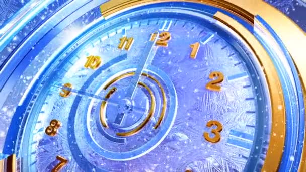 Relógio Gelo Contagem Regressiva Ano Novo — Vídeo de Stock