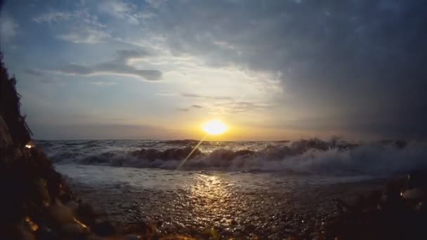 Mar Por Sol Paisagem — Vídeo de Stock