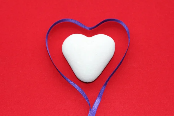 Bílá Srdce Barevném Pozadí Počest Svatého Valentýna Vždy Počest Svatého Royalty Free Stock Obrázky