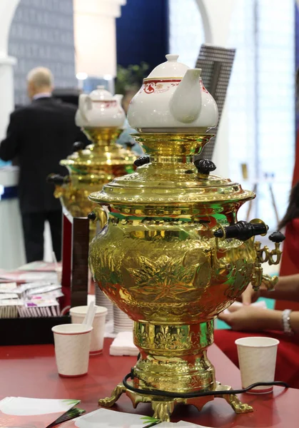 Russian samovar - an old device for tea. The tradition of making tea in a samovar appeared in Russia. Russian samovar - the original invention in tea drinking.