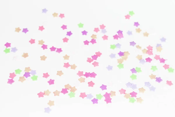 Textur Mit Bunten Sternen Auf Weißem Hintergrund Abstraktion Vielfarbiges Design — Stockfoto