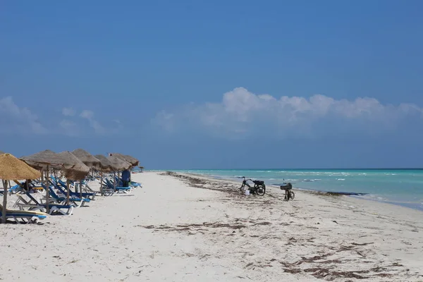 Deserted island, empty beach. Uninhabited island. No one in the photo.