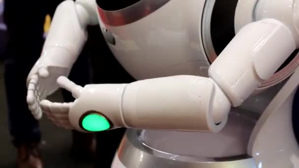 Moscow 2019 Movimento Das Mãos Robô Tecnologias Modernas Assistente Robô — Vídeo de Stock
