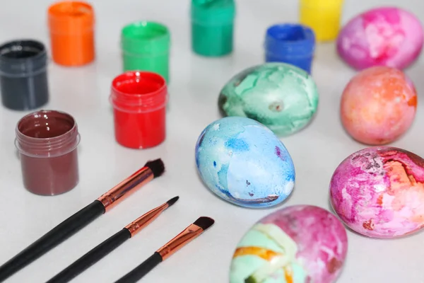 Painted Easter eggs. Special paint for Easter eggs.