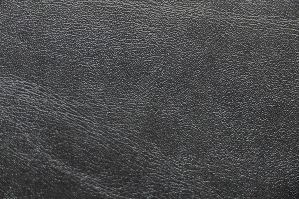 Texture of dense black leather. Vintage. Classic black color. — Stock Photo, Image