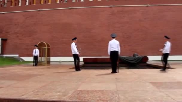 Москва 2020 Президентська Гвардія Вічного Полум Москві Вічне Полум Біля — стокове відео