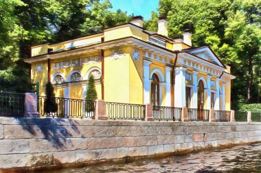 Peter ilk yaz bahçesinde kahve evi