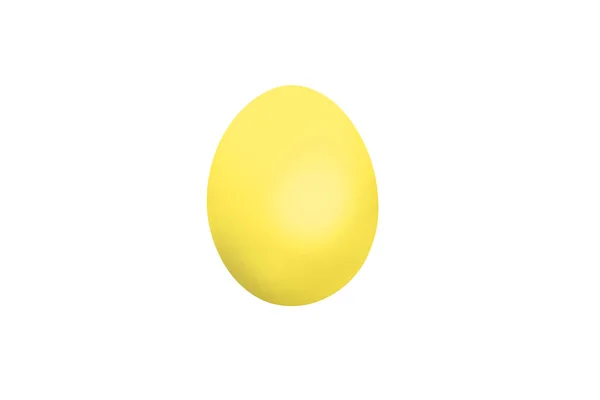 Απομονώνονται σε λευκό φόντο κίτρινο αυγό του Πάσχα — Φωτογραφία Αρχείου