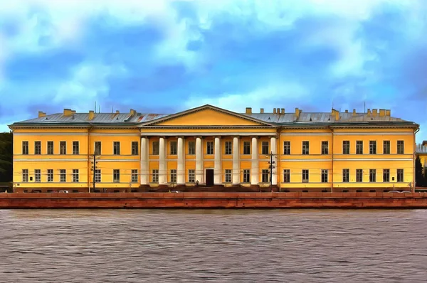 サンクトペテルブルクの大学堤防に関するロシア科学アカデミーの建物 — ストック写真